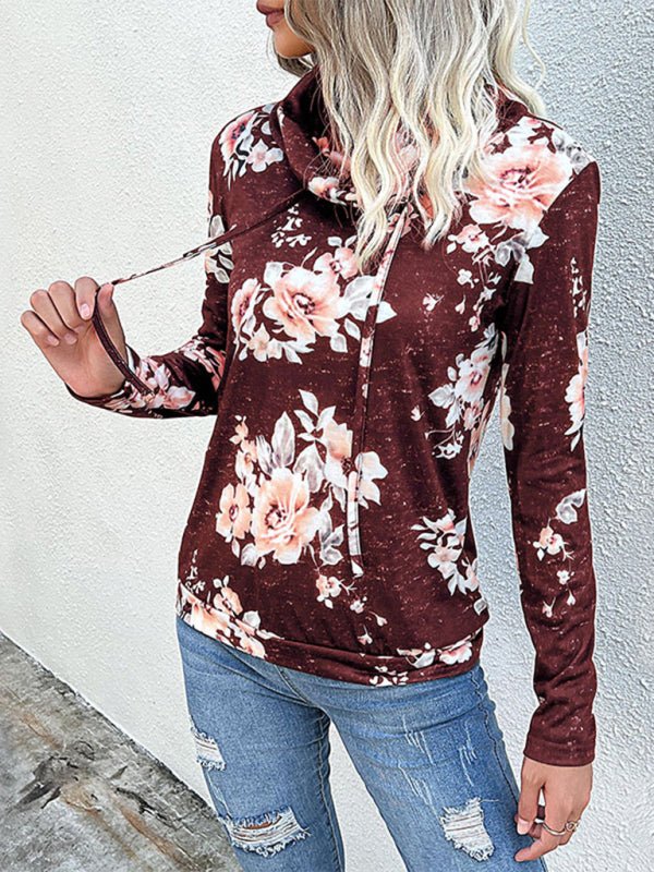 New Ladies Long Sleeve Floral Print Sweatshirt - Outerwear